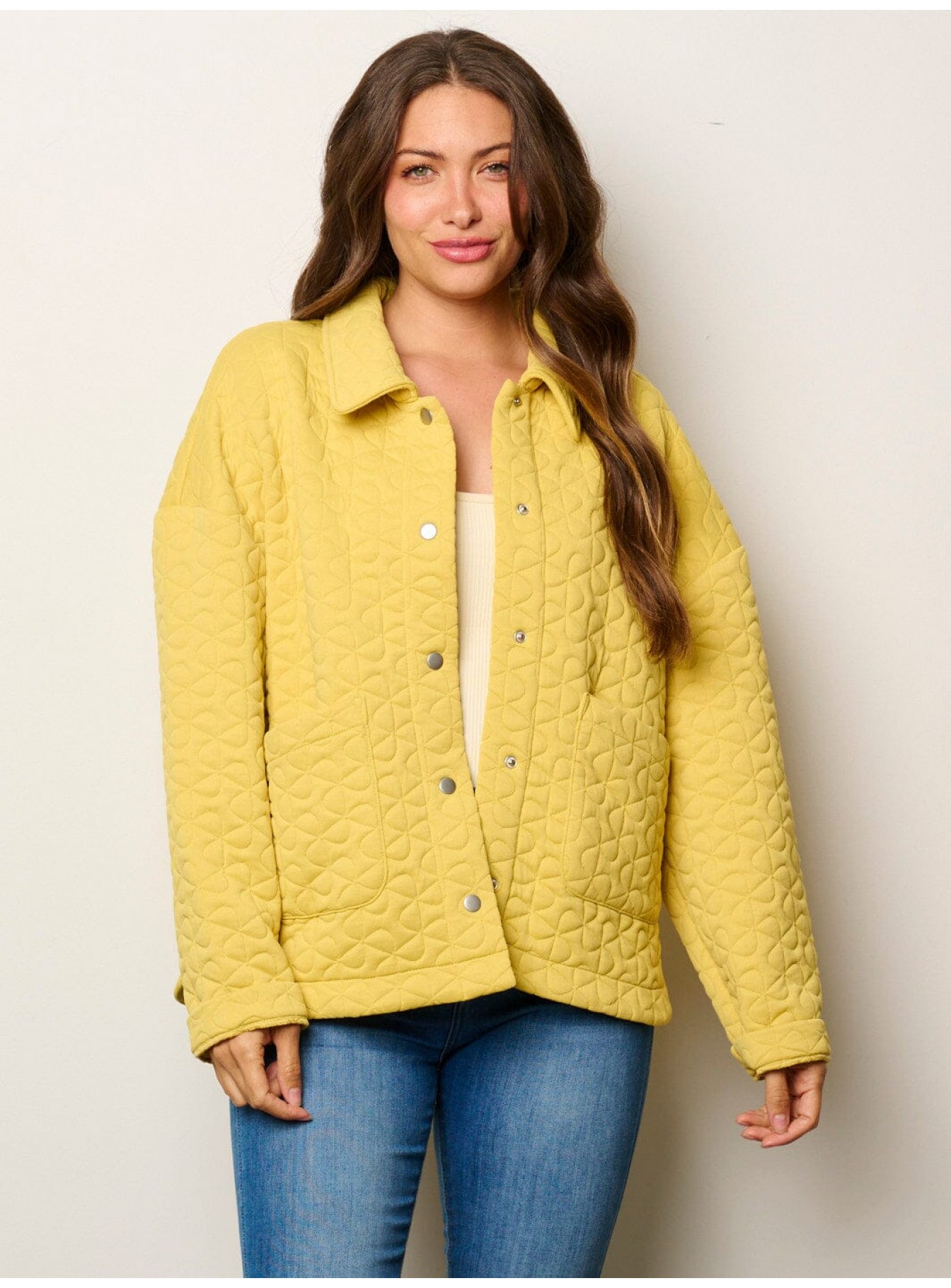 WOMEN'S LONG SLEEVE BUTTON UP POCKETS DETAILED JACKET